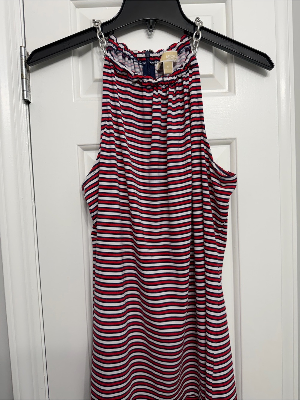 MICHAEL Michael Kors Red, White & Navy Striped Halter top